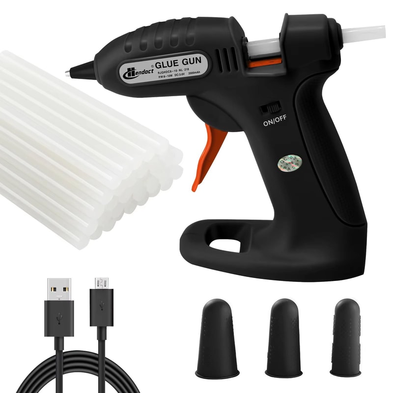 Cordless Mini Hot Melt Glue Gun Kit With 30 Glue Sticks For Crafts And DIY Repairs 7