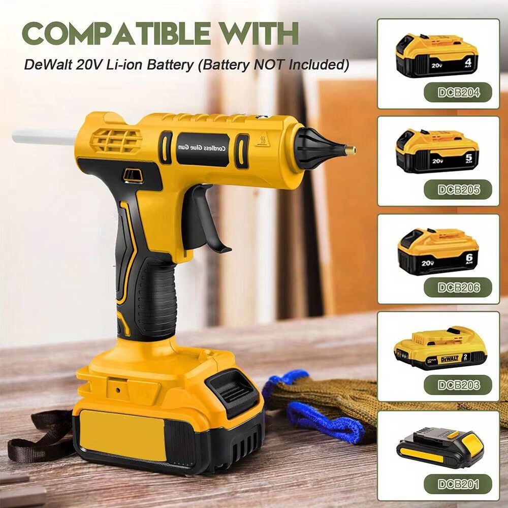 Rechargeable Cordless Hot Melt Glue Gun Compatible With DeWalt Battery For DIY Repairs And Crafts 5