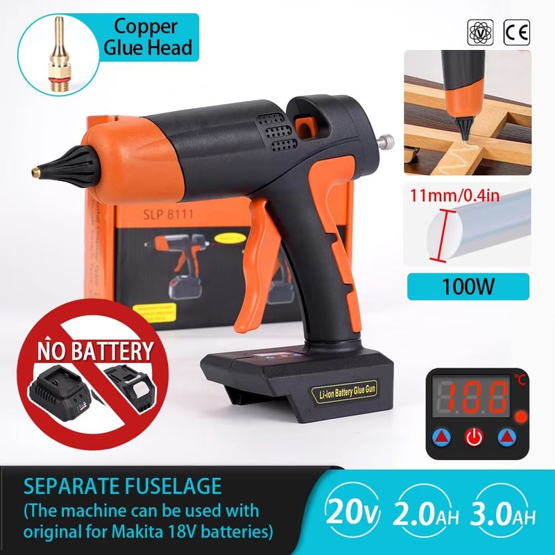 Cordless Electric Hot Melt Glue Gun Compatible With Makita 18V Battery 11mm DIY Repair Tool 6