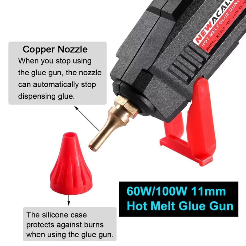 NEWACALOX Dual Power Hot Glue Gun 60100W With 16 Glue Sticks Fast Heating Industrial Glue Gun For 1