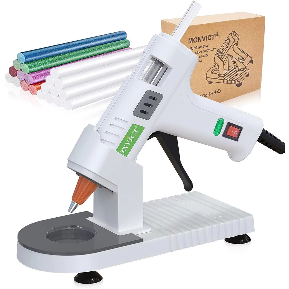 MONVICT 40W Hot Glue Gun Kit With Stand And 30 Glue Sticks Fast Heating Craft Glue Gun For DIY Rep 6