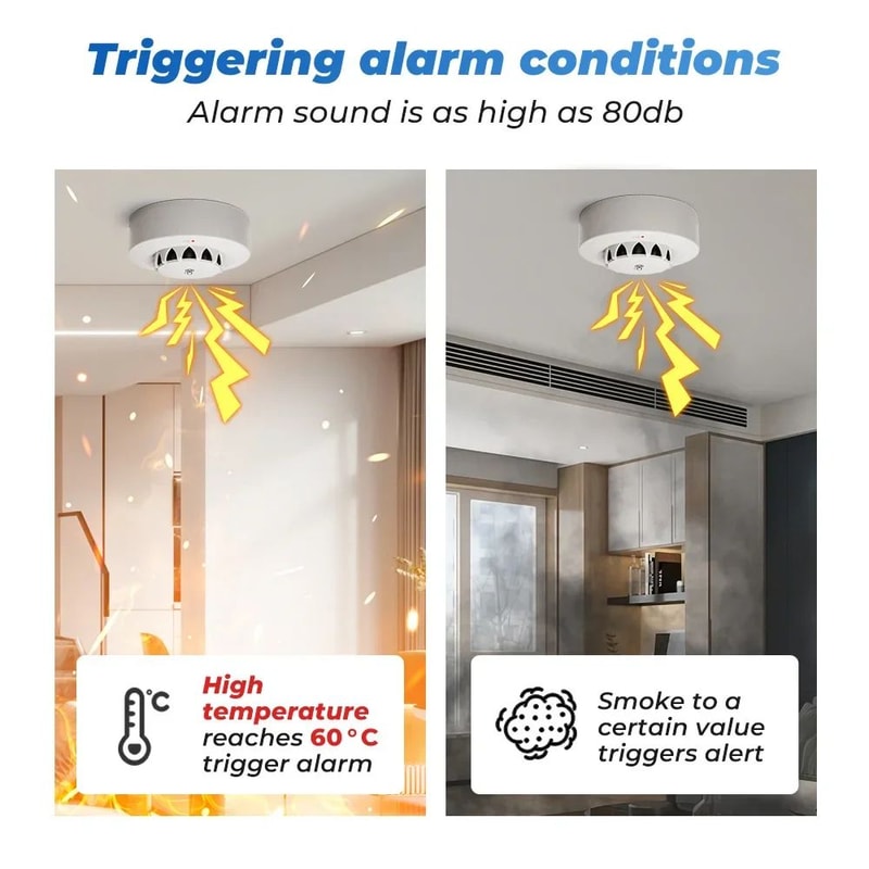 Tuya WiFi Smart Smoke Detector With Temperature Humidity Monitoring AppConnected WiFi Smoke Alarm 4