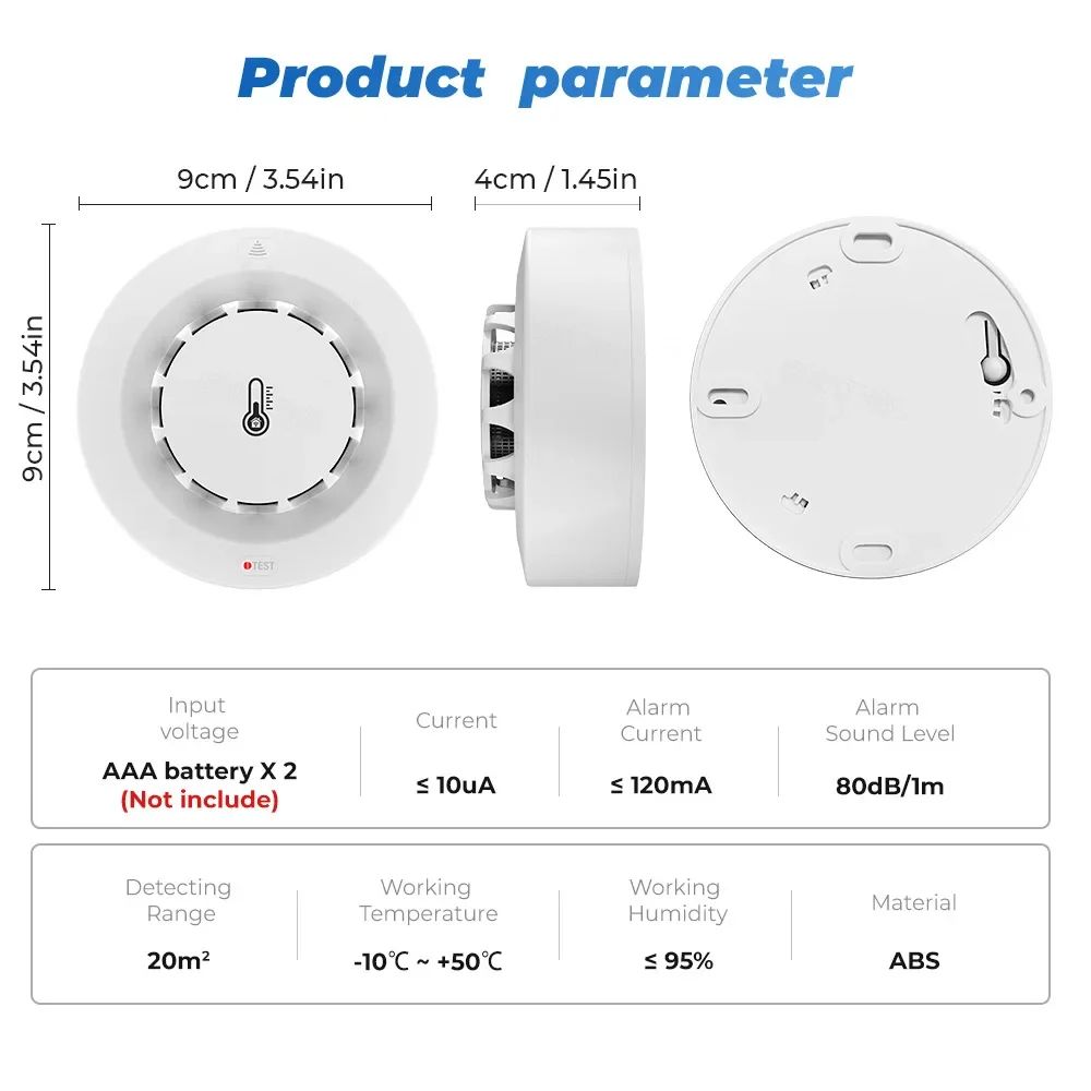 Tuya WiFi Smart Smoke Detector With Temperature Humidity Monitoring AppConnected WiFi Smoke Alarm 5