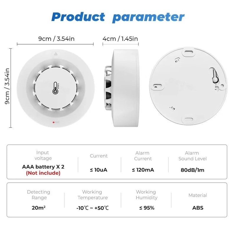 Tuya WiFi Smart Smoke Detector With Temperature Humidity Monitoring AppConnected WiFi Smoke Alarm 5