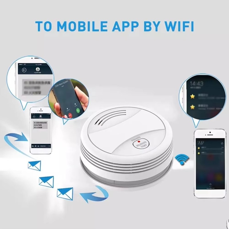 Tuya WiFi Smoke Detector With 80dB Alarm Smart Life App Alerts Wireless Smart Smoke Alarm For Hom 3