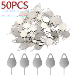 50pcs universal sim card tray ejector pin stainless steel sim card removal tool set for iphone, android & mobile repair