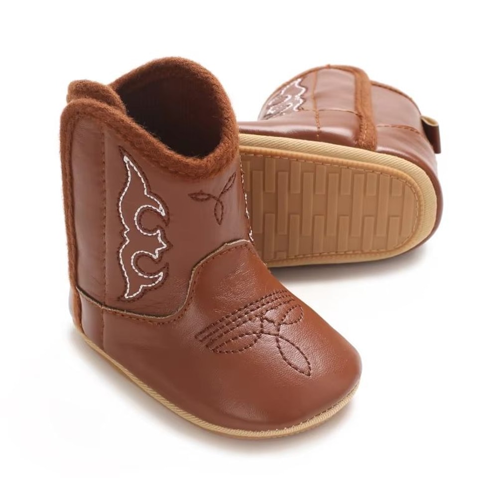 Cute Printed Baby Boots For Newborns Soft PU Sole First Walker Shoes For 018 Months Lightweight Sp 1