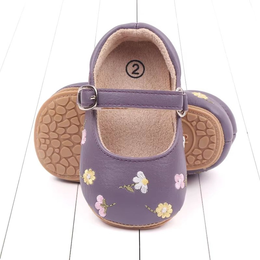 Embroidered Flower Baby Mary Jane Sandals Soft Sole First Walker Baby Shoes For 018 Months Cute Su 5