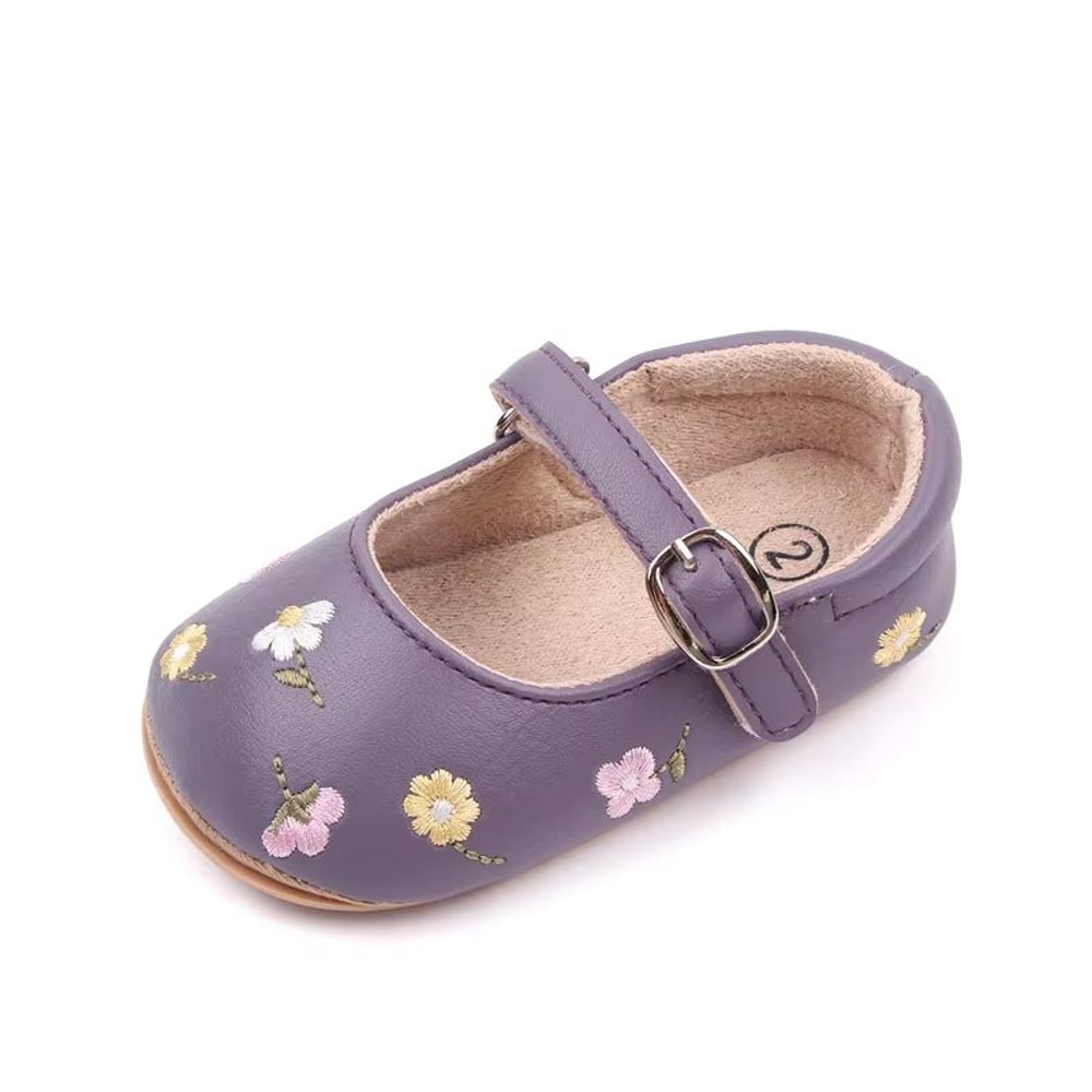 Embroidered Flower Baby Mary Jane Sandals Soft Sole First Walker Baby Shoes For 018 Months Cute Su 8