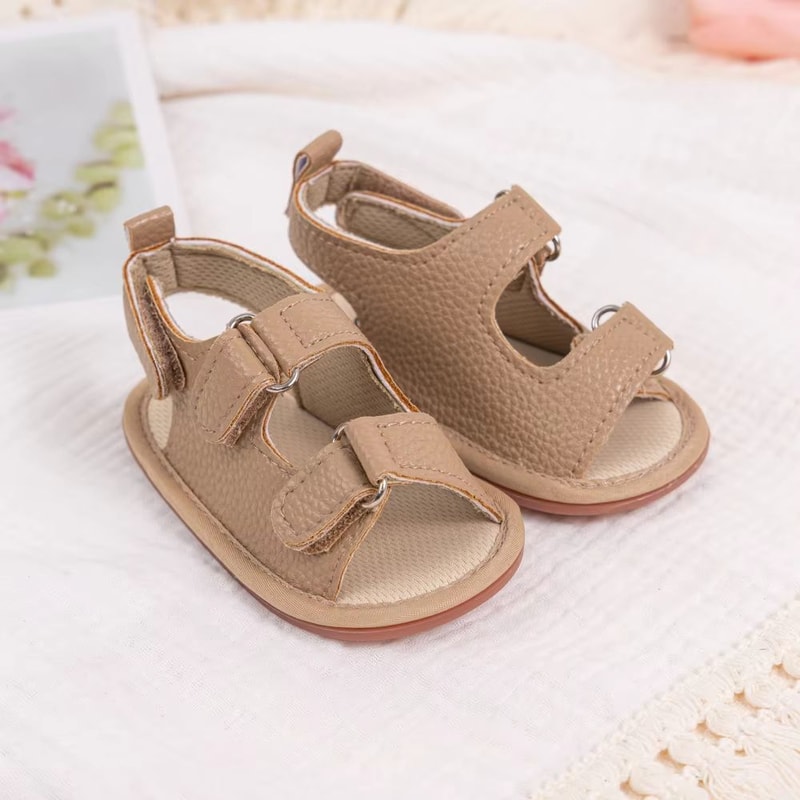 Soft Sole Baby Moccasin Sandals Anti Slip First Walker Baby Shoes For Newborns Lightweight PU Crib 1