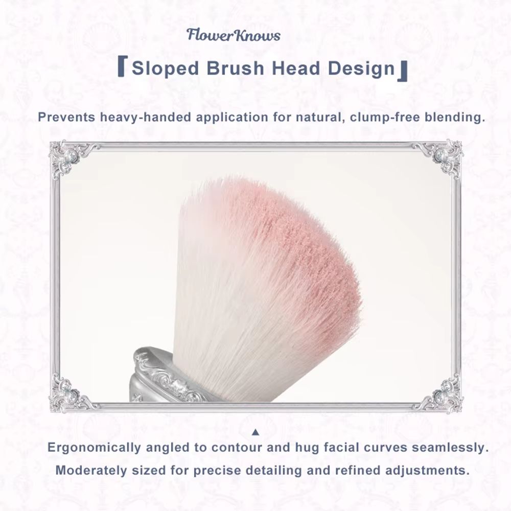 Flower Knows Shells Jewel Angled Blush Brush Crystal Handle Contour Highlight Makeup Brush Vegan C 0