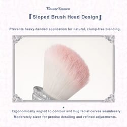 flower knows shell's jewel angled blush brush crystal handle contour & highlight makeup brush vegan cruelty free beauty