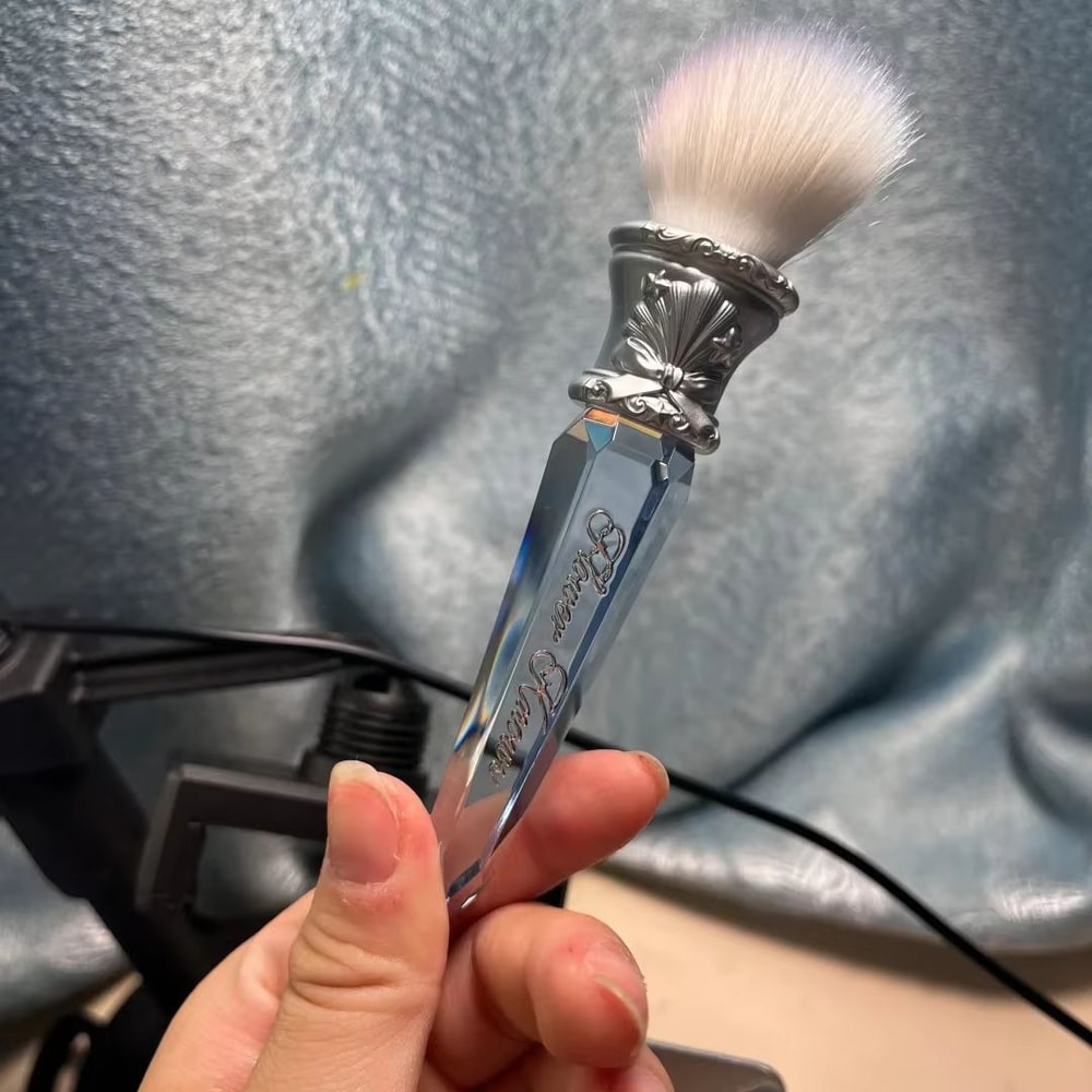 Flower Knows Shells Jewel Angled Blush Brush Crystal Handle Contour Highlight Makeup Brush Vegan C 3