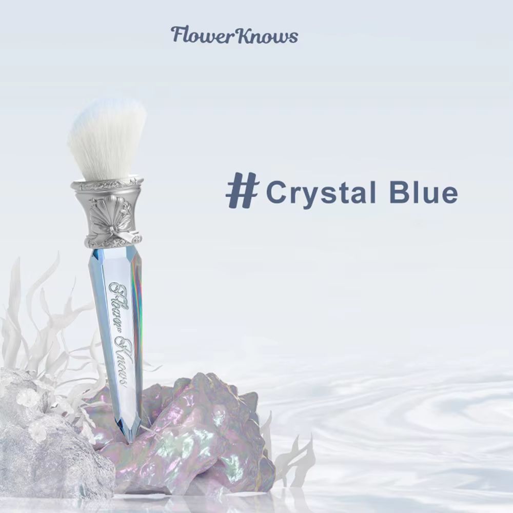 Flower Knows Shells Jewel Angled Blush Brush Crystal Handle Contour Highlight Makeup Brush Vegan C 6