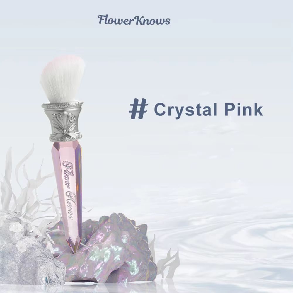 Flower Knows Shells Jewel Angled Blush Brush Crystal Handle Contour Highlight Makeup Brush Vegan C 7