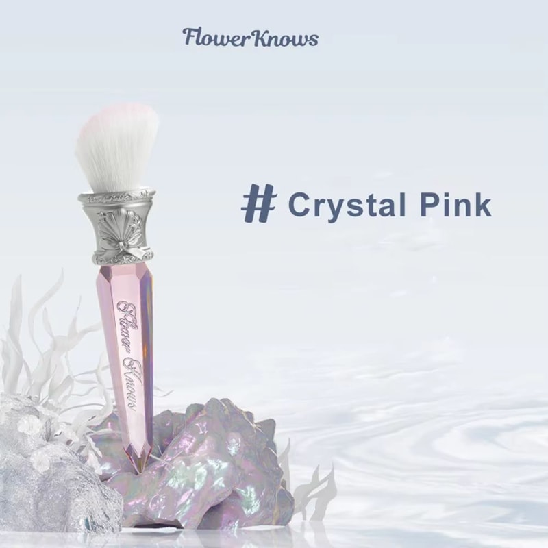 Flower Knows Shells Jewel Angled Blush Brush Crystal Handle Contour Highlight Makeup Brush Vegan C 7
