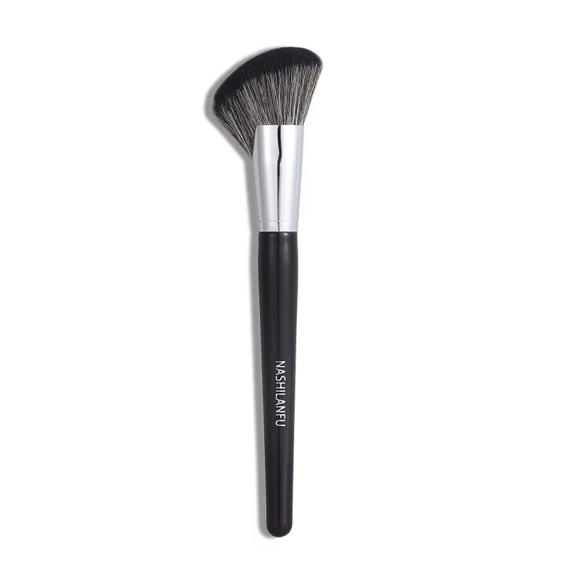 Black Sculpting Contour Brush Large Angled Bronzer Brush For Blush Powder Face Sculpting 7