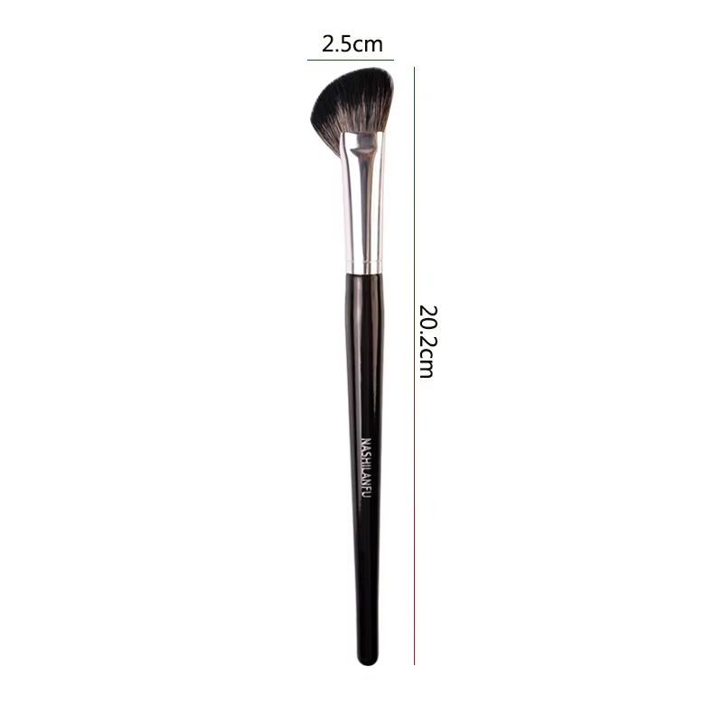 Black Sculpting Contour Brush Large Angled Bronzer Brush For Blush Powder Face Sculpting 8