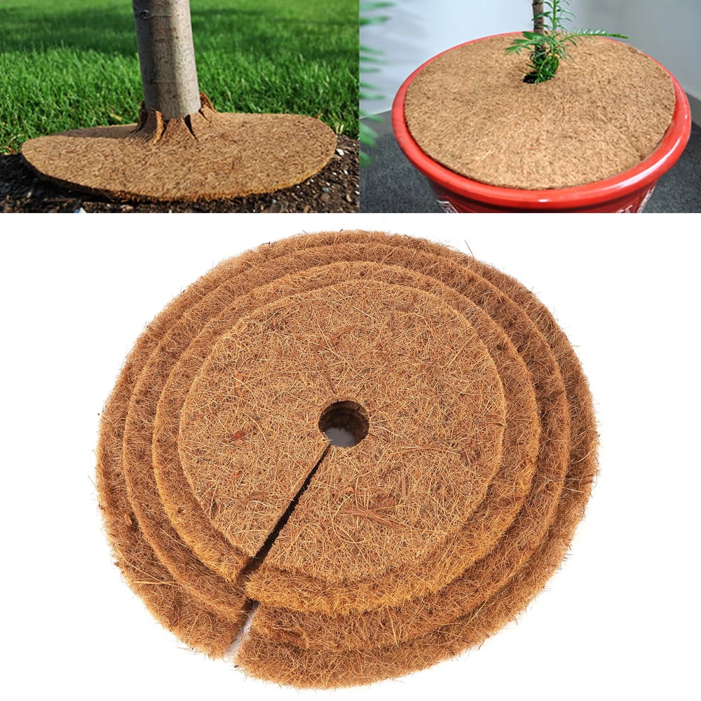 Natural Coconut Fiber Tree Mulch Mat Round Coconut Coir Plant Protector Disc For Weed Control Soi 0