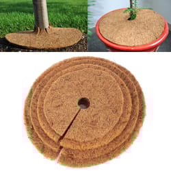 natural coconut fiber tree mulch mat – round coconut coir plant protector disc for weed control & soil moisture