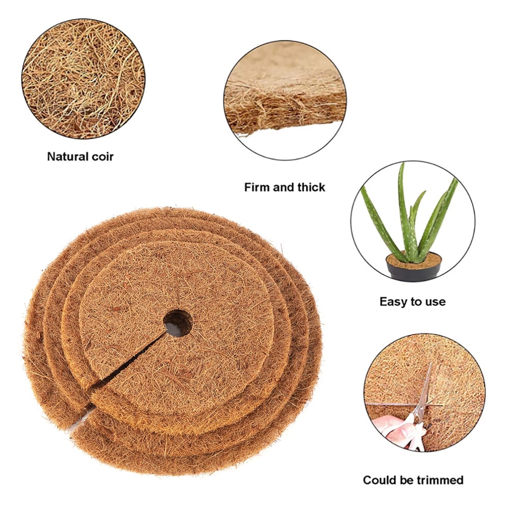 Natural Coconut Fiber Tree Mulch Mat Round Coconut Coir Plant Protector Disc For Weed Control Soi 1