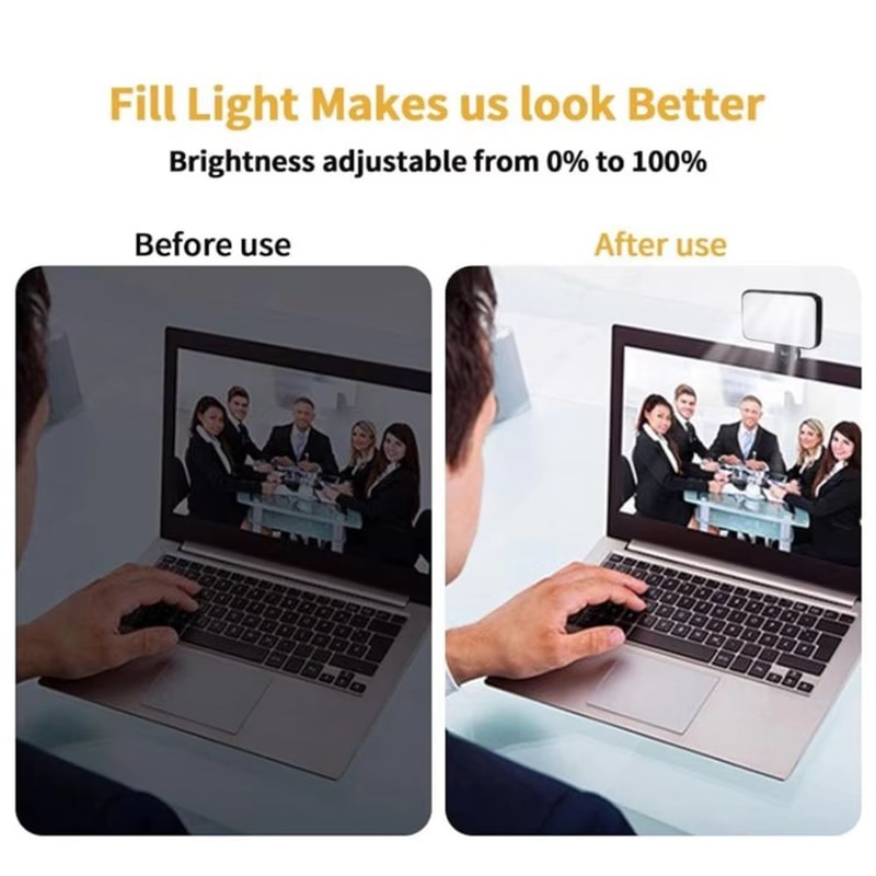 Portable Selfie Fill Light Clip On Rechargeable LED Ring Light For Phone And Laptop 3