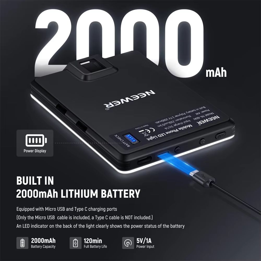 NEEWER Rechargeable Selfie Light Clip On LED Phone Fill Light For Video Calls Makeup And Streaming 4