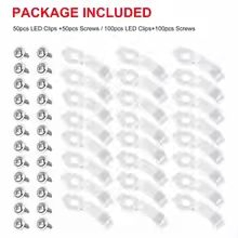 LED Strip Fixing Clips With Screws For 5050 LED Strip Lights 50 Or 100 PCS Mounting Brackets 4