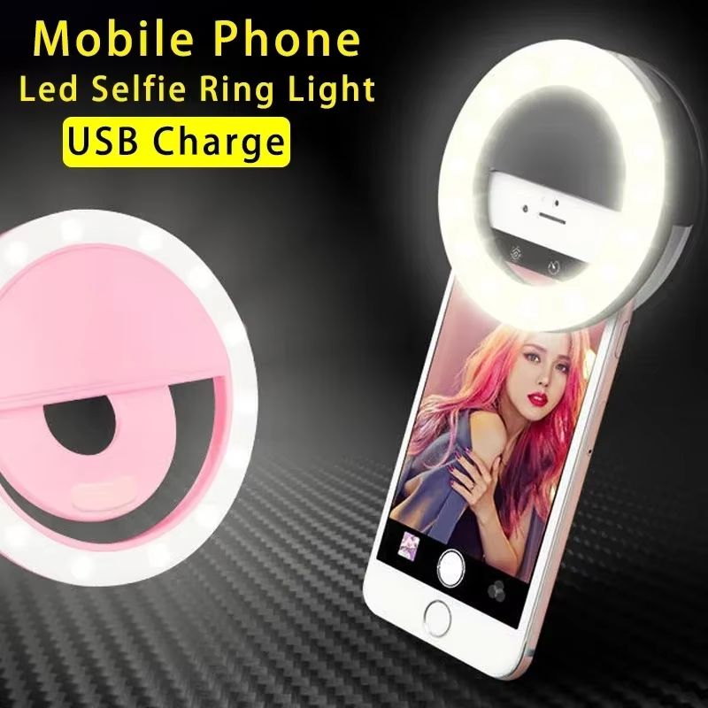 Rechargeable Selfie Ring Light Clip On Phone Camera Light For IPhone Samsung And Android 0