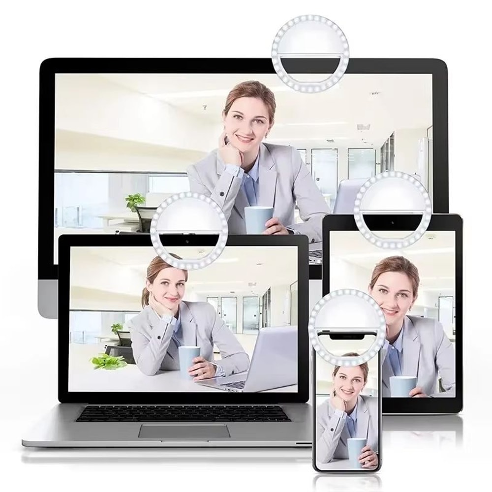 Rechargeable Selfie Ring Light Clip On Phone Camera Light For IPhone Samsung And Android 3