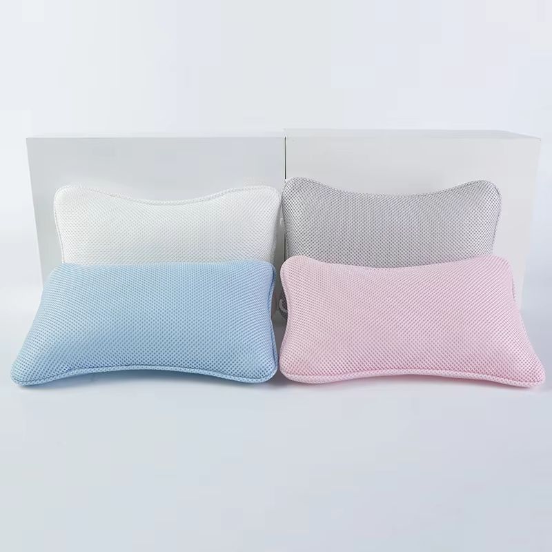 3D Mesh Bathtub Pillow Headrest Bone Shaped Bath Spa Pillow For Neck And Head Support 2