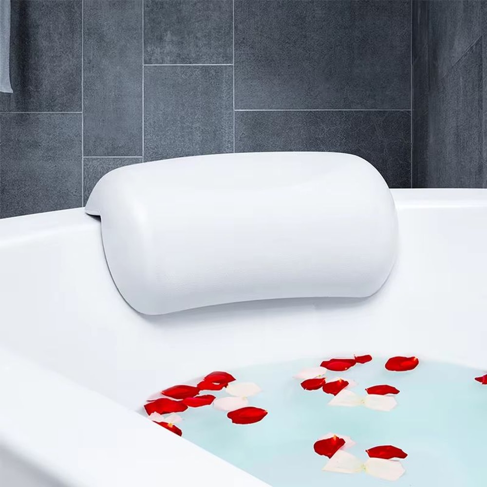 Non Slip Bathtub Pillow Headrest Waterproof SPA Bath Pillow With Suction Cups 0