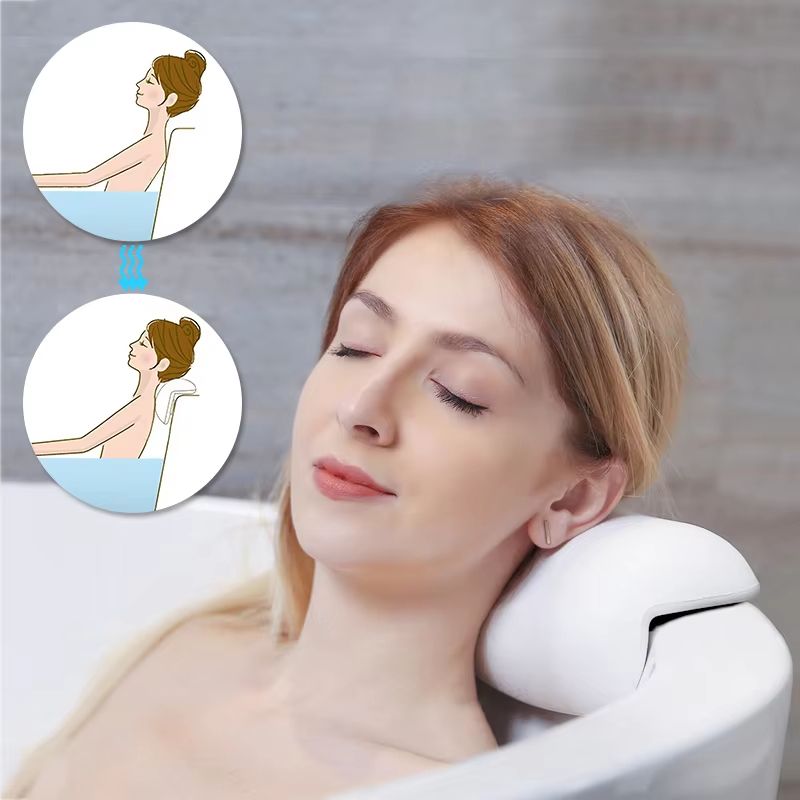 Non Slip Bathtub Pillow Headrest Waterproof SPA Bath Pillow With Suction Cups 5