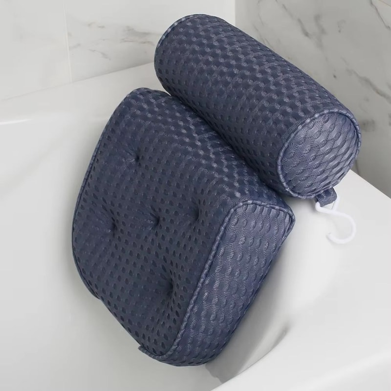 Luxury Bathtub Pillow For Head Neck And Back Support 4D Air Mesh Spa Bath Pillow With Non Slip Suct 1