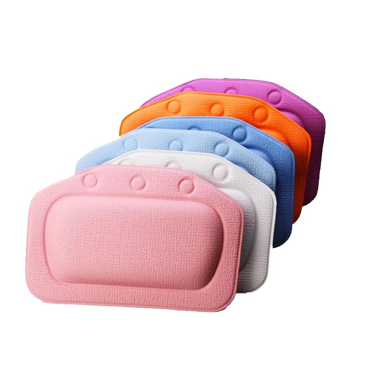 Soft Spa Bath Pillow Non Slip Bathtub Neck Support Pillow With Suction Cups 130G 4