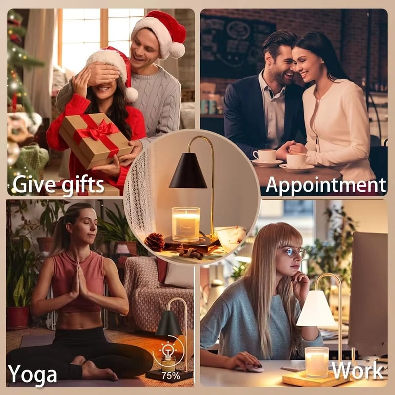 Dimmable Candle Warmer Lamp With Timer Electric Wax Melt Fragrance Warmer Lamp For Bedroom Decor 5