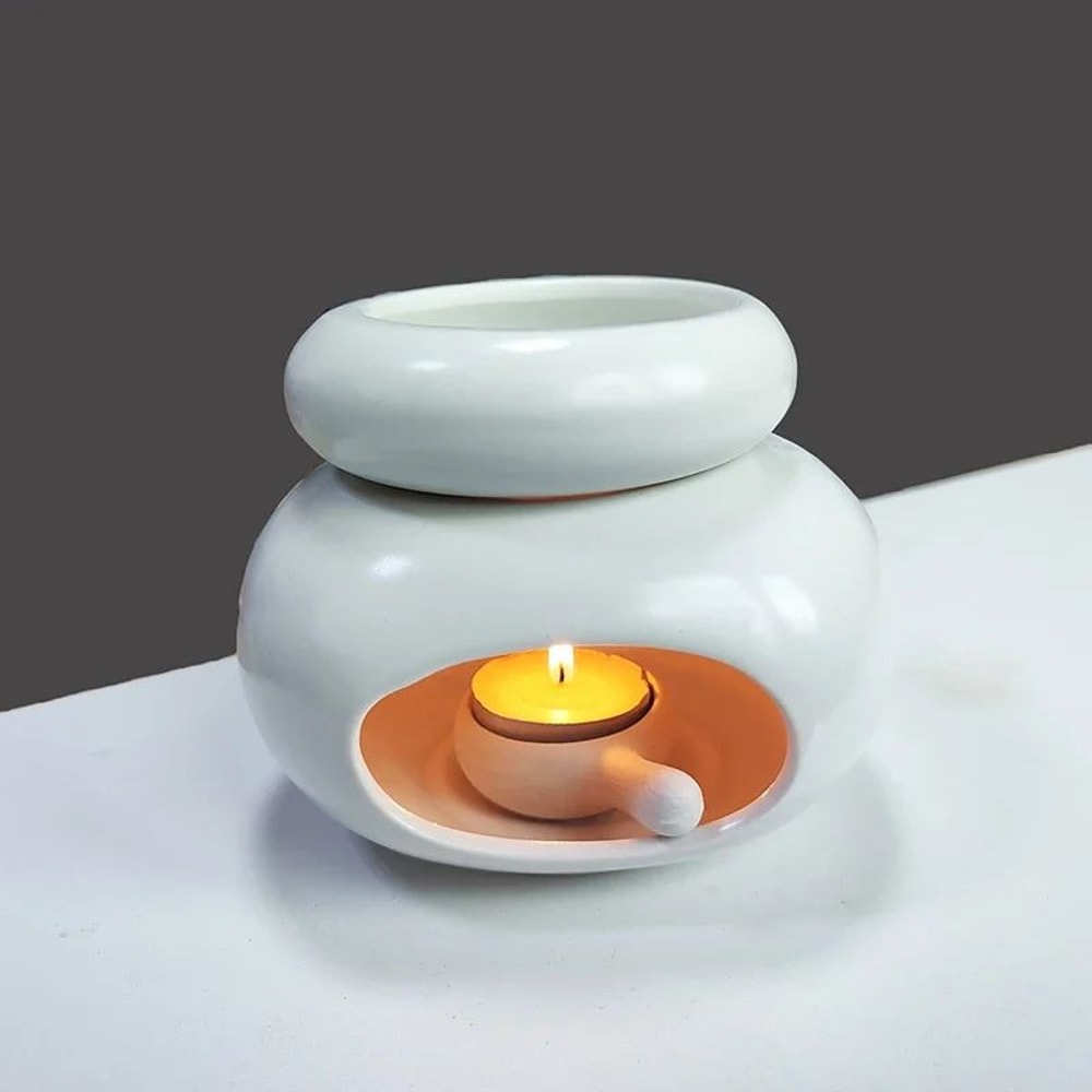 3in1 Candle Wax Melt Warmer Essential Oil Aromatherapy Burner Lamp With Candle Holder 3