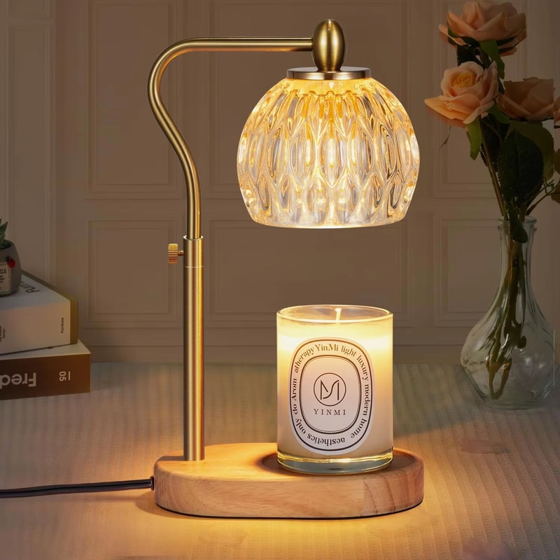 Retro Candle Warmer Lamp With Timer Height Adjustable Dimmable Wax Melt Lamp For Home Decor 0