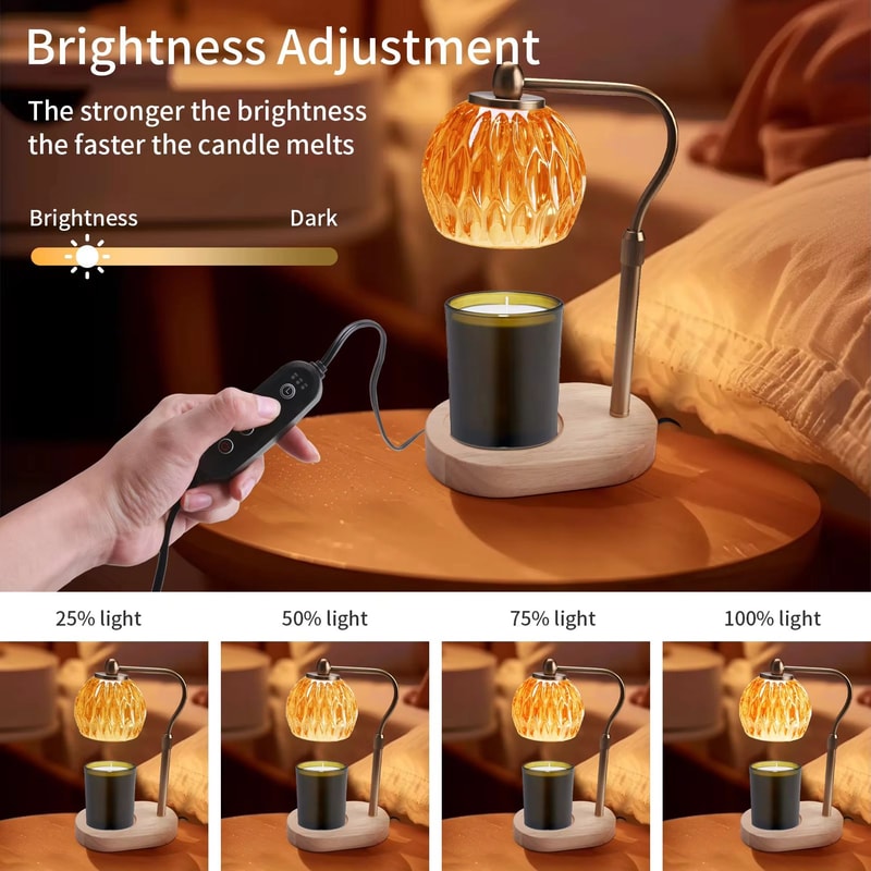 Retro Candle Warmer Lamp With Timer Height Adjustable Dimmable Wax Melt Lamp For Home Decor 3