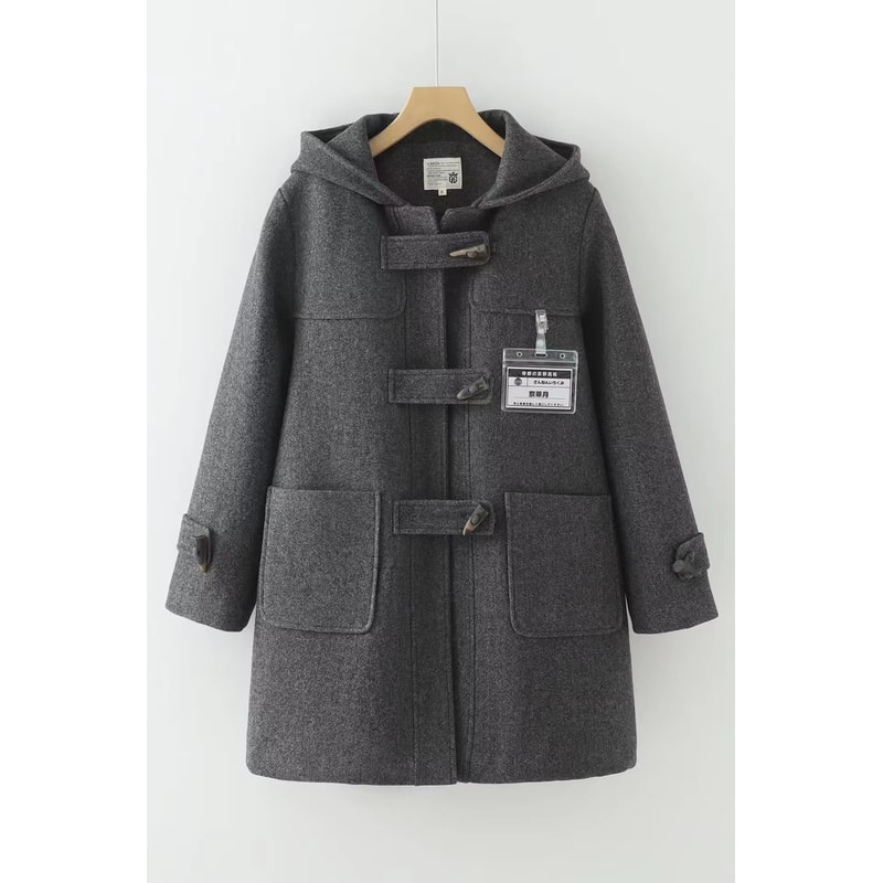 Winter Navy Collar Preppy Style Wool Coat For Women Elegant Long Womens Winter Peacoat 0