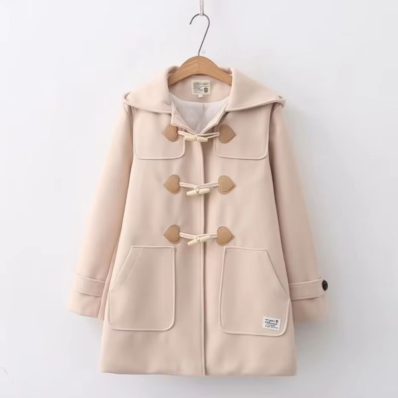 Winter Navy Collar Preppy Style Wool Coat For Women Elegant Long Womens Winter Peacoat 12