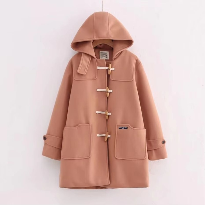 Winter Navy Collar Preppy Style Wool Coat For Women Elegant Long Womens Winter Peacoat 16