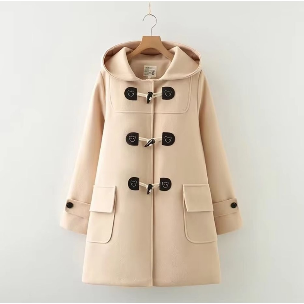 Winter Navy Collar Preppy Style Wool Coat For Women Elegant Long Womens Winter Peacoat 5