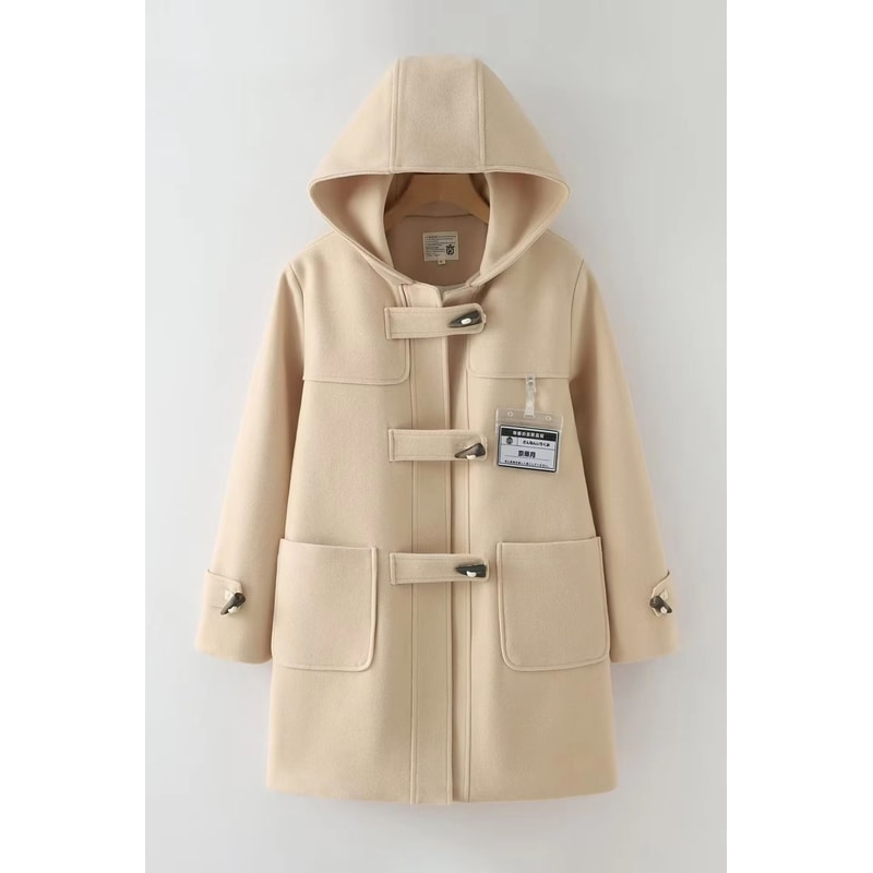 Winter Navy Collar Preppy Style Wool Coat For Women Elegant Long Womens Winter Peacoat 29