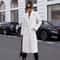 Elegant Womens Trench Coat MidLong Winter Pea Coat With Notched Lapel And Pockets 0