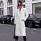 Elegant Womens Trench Coat MidLong Winter Pea Coat With Notched Lapel And Pockets 10