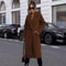 Elegant Womens Trench Coat MidLong Winter Pea Coat With Notched Lapel And Pockets 5