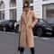 Elegant Womens Trench Coat MidLong Winter Pea Coat With Notched Lapel And Pockets 6