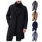Luxury Mens Wool Blend Coat Classic Mens Trench Pea Coat MidLength Winter Overcoat 1