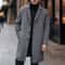 Luxury Mens Wool Blend Coat Classic Mens Trench Pea Coat MidLength Winter Overcoat 6